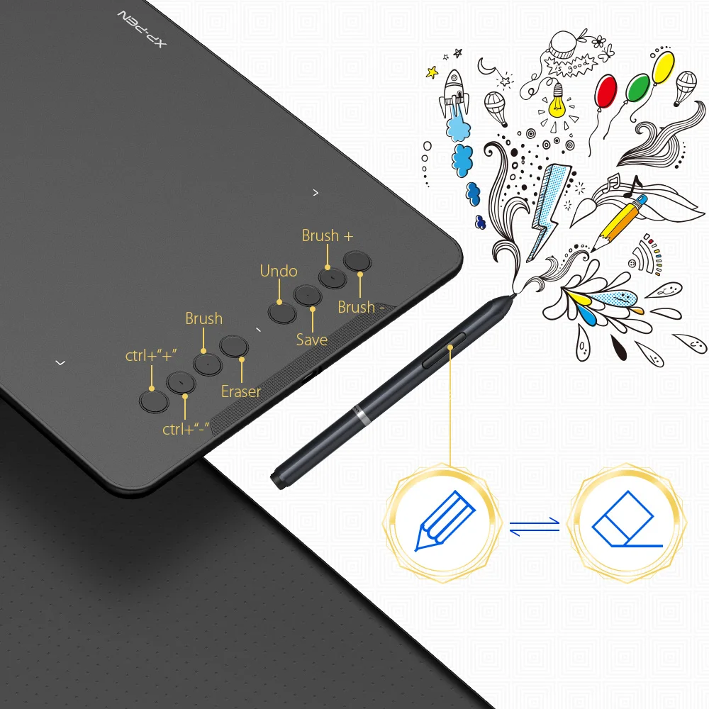 Xppen Deco01 v1 Gráfico Tablet Desenho Digital Comprimidos 8192 Nível de Animação Arte para Crianças Windows Bateria Livre Caneta Tablets digitais - Imagem 2