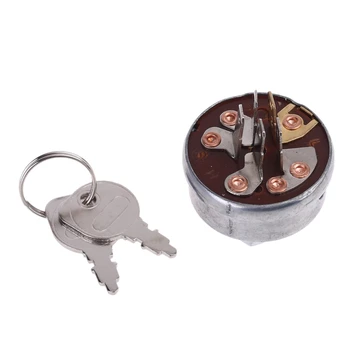 

OOTDTY Lawn Tractor Mower Ignition Starter Switch with 5 Termials 2 Keys For Husqvarna-Roper Toro Noma Scag Tractor