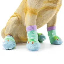 Рождественские носки для собак; милые мягкие теплые вязаные носки с героями мультфильмов; обувь для собак; одежда для зимы