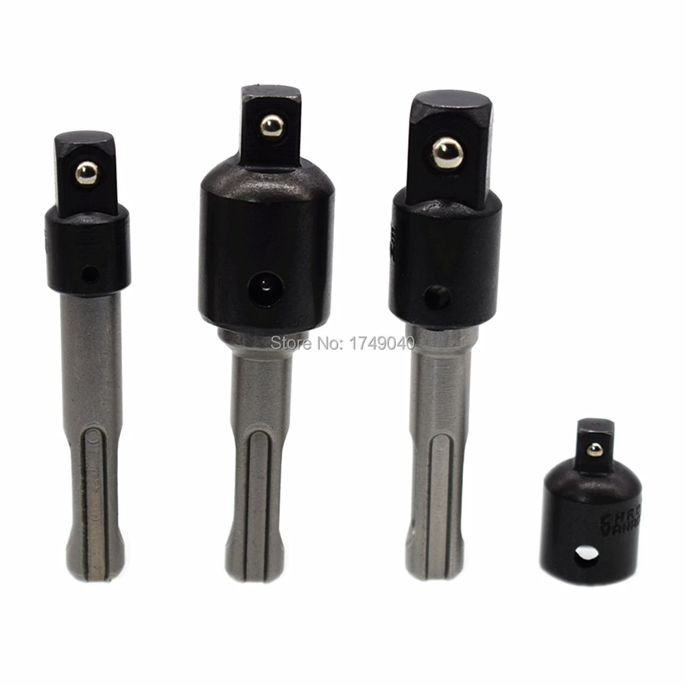 

SDS Plus Socket Driver Extension Bars Impact Socket Adaptors 1/2" 3/8" 1/4" Square Drives Wrench Converter Reducer Tools 7pc Set