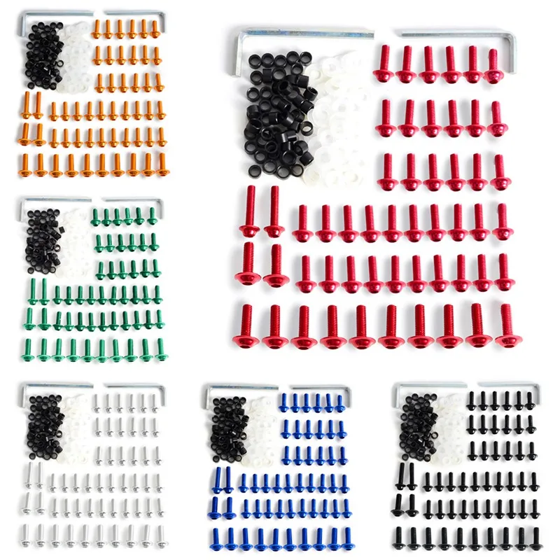 

158Pcs/Set Motorcycle Fairing Bolts Motorbike Bodywork Fastener Clips Kit Windcreen Windshield Screws For Honda Yamaha Suzuki