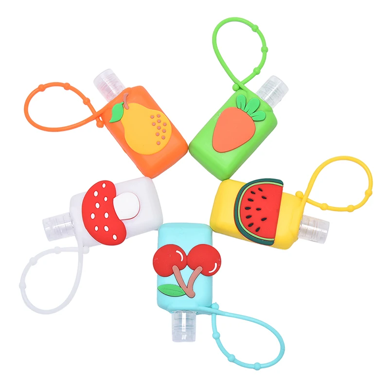 

30ML Fruit Square Bottle Cover Silicone Gel Case For Hand Sanitizer