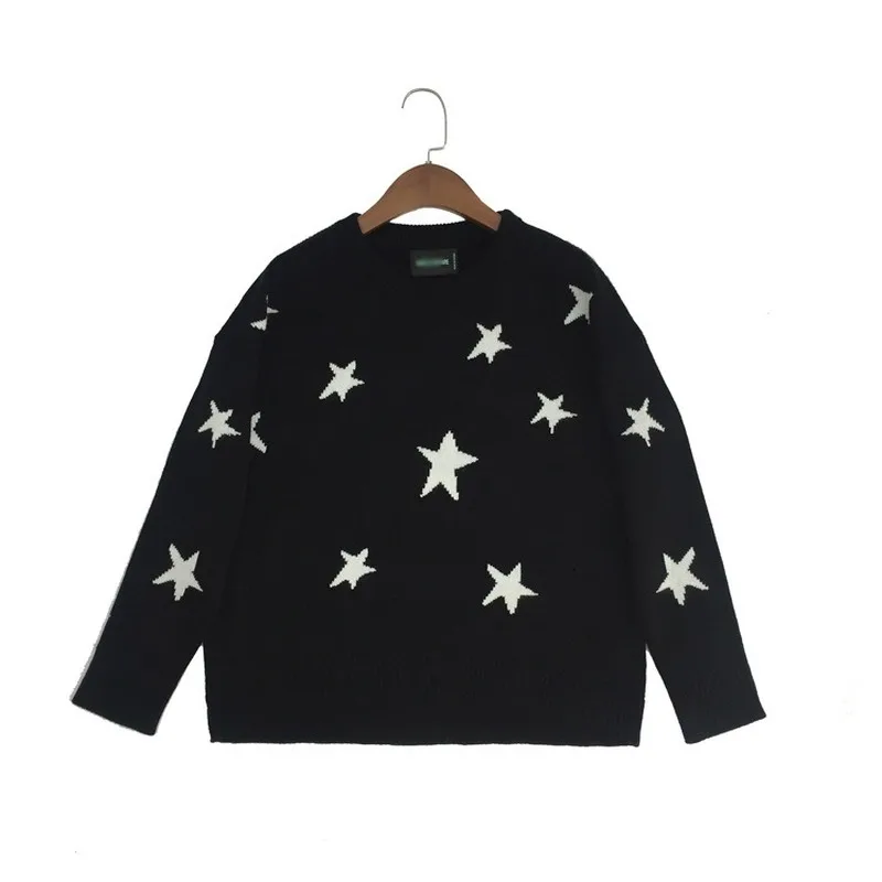 

Women Sweater Star Pattern Irregular Cashmere Sweater