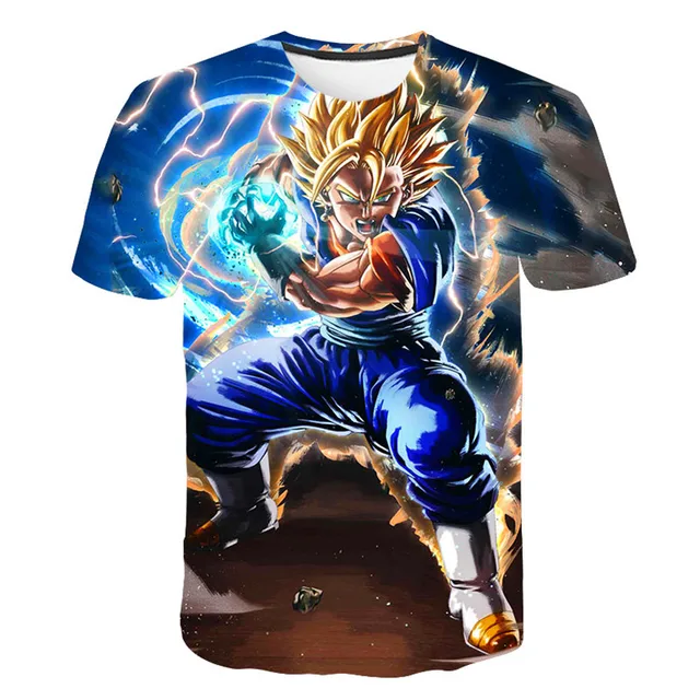 2019 Summer Kids Dragon Ball Z T Shirt 3d Print Anime Goku Vegeta