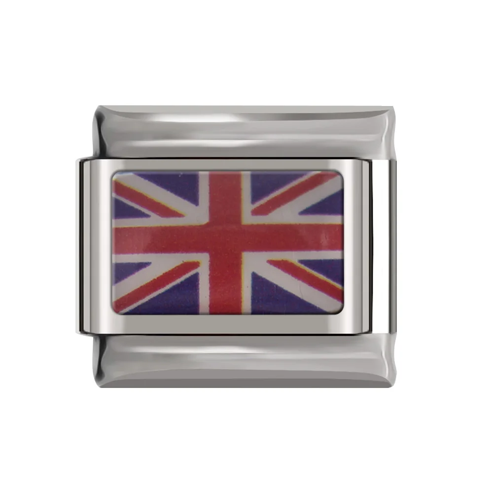 United Kingdom Hapiship, 1 шт., ширина 9 мм, оригинальная национальная подвеска в виде флага, браслет из нержавеющей стали для изготовления ювелирных изделий DJ16 - Окраска металла: United Kingdom