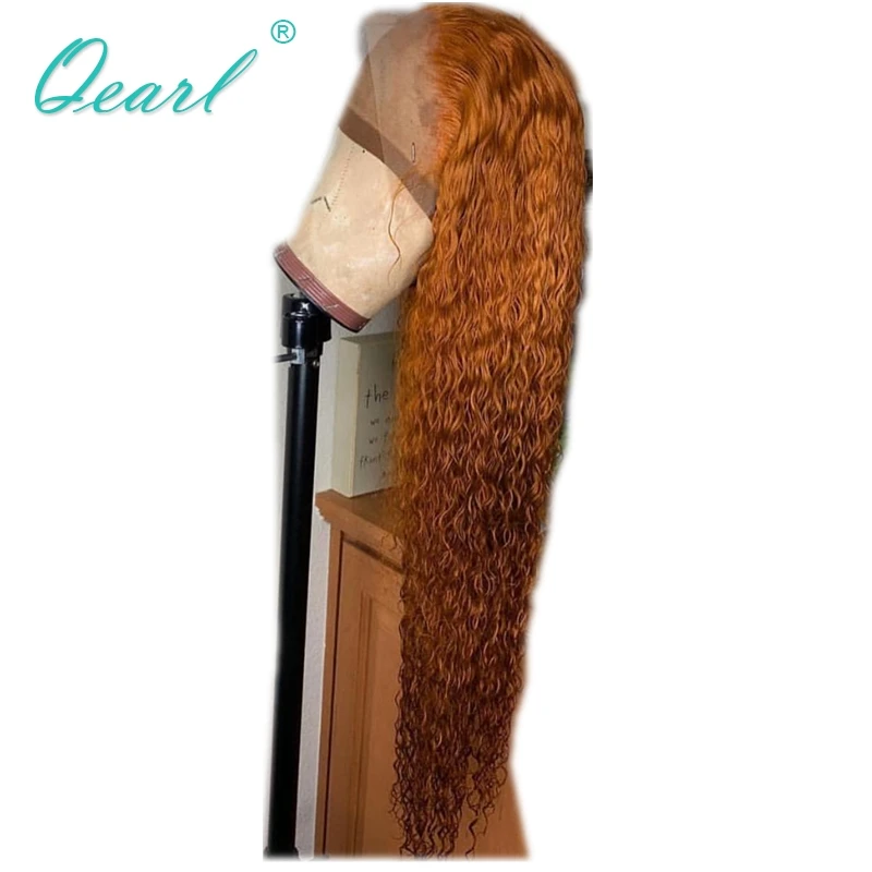 

Lace Front Human Hair Wigs Kinky Curly Pre Plucked Natural Hairline Brazilian Remy Hair Lace Wig for Black Women 13x4 Qearl