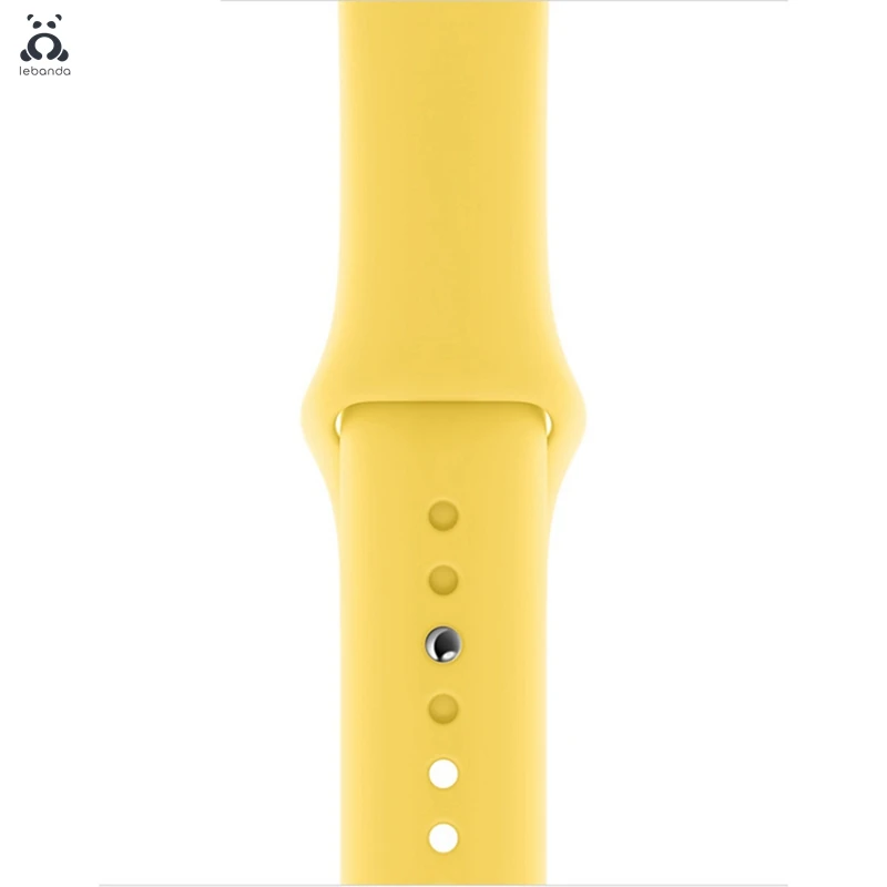 Lebanda спортивный ремешок для наручных часов Apple Watch 5/4/3/2/1 ремешок для наручных часов iWatch, большие размеры 40-44 мм силиконовой лентой из мягкой дышащей ткани Замена 38/42/40/44 мм - Цвет ремешка: Canary