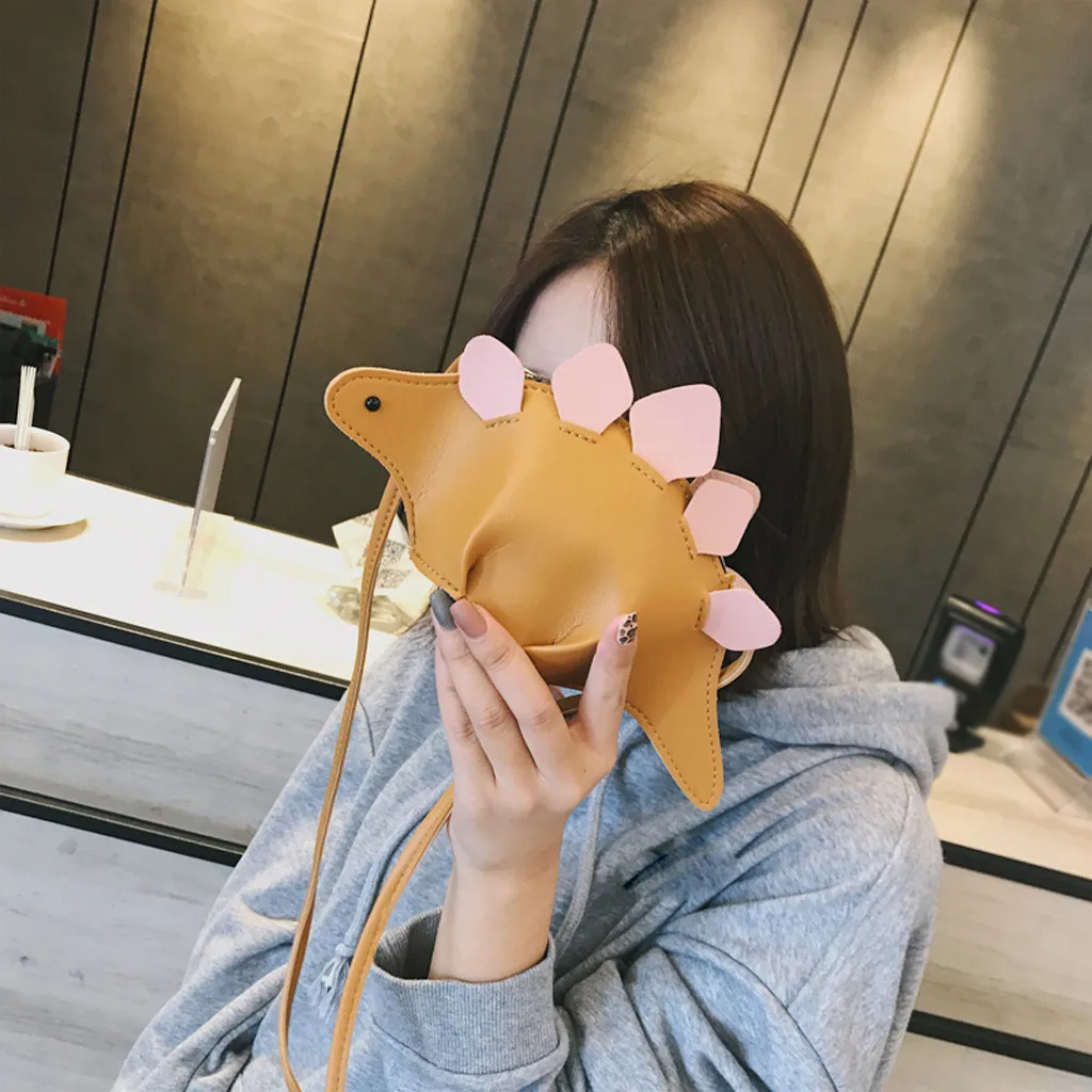 Diseño de dinosaurio de cuero Pu con cadena para chica, bolso de hombro femenino, bandolera pequeña, a la moda, # T1P