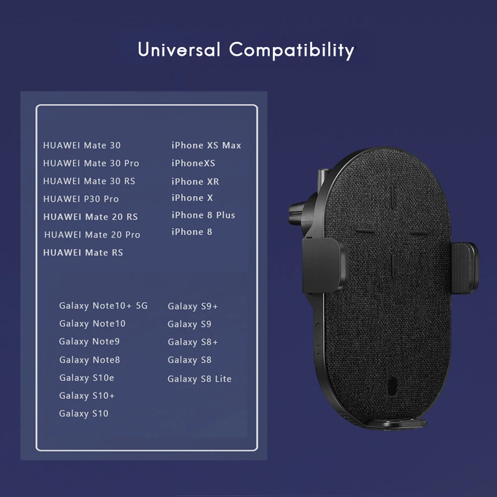 Huawei SCP супер зарядное устройство, беспроводное автомобильное зарядное устройство 27 Вт, стандарт Qi, сертифицированный держатель для телефона, быстрая зарядка для mate 30 Pro iPhone 11