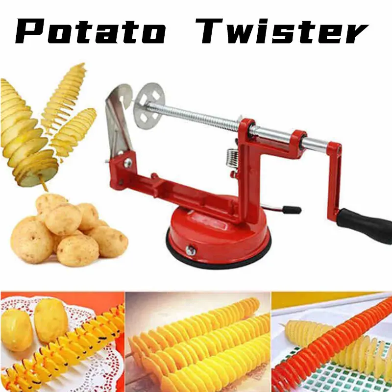 Manual Stainless Steel Twisted Potato Slicer Spiral Vegetable Cutter French  Fry