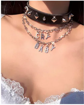 

CRY BABY letters wild short clavicle chain women