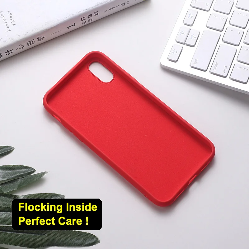 Thin Soft TPU Phone Case For iPhone X XS Max XR 8 7 6 6s Plus Slim Original Liquid Silicone Silica Cover Candy Color Coque Capa