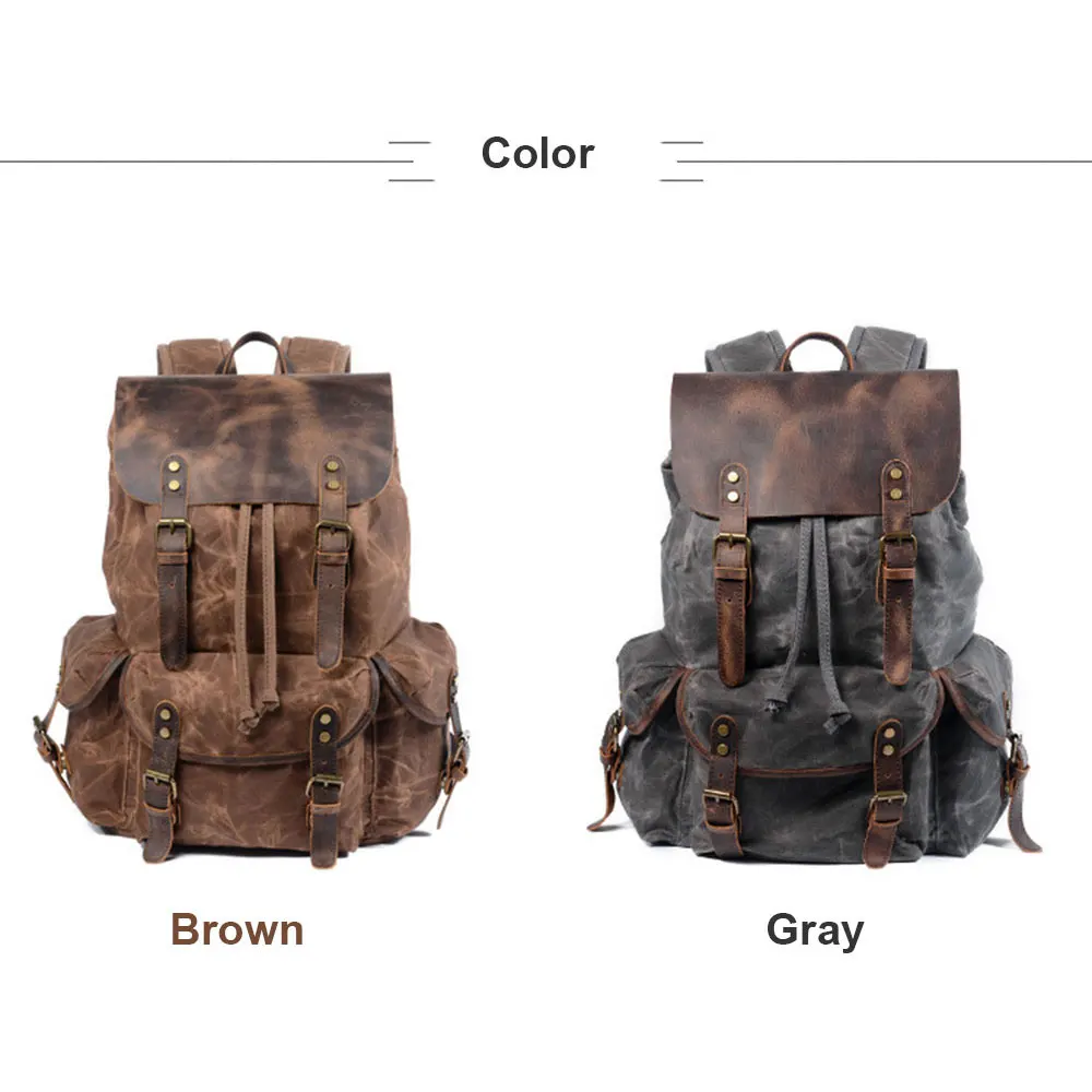 Рюкзак из натуральной кожи для улицы, натуральная кожа, водонепроницаемый, масло, воск, сумка Vancas, винтажный стиль