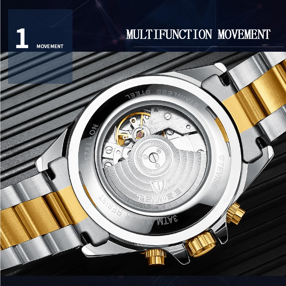 Tevise автоматические механические часы мужские спортивные часы люксовый бренд водонепроницаемые наручные часы для дайвинга Relogio Masculino подарочная коробка