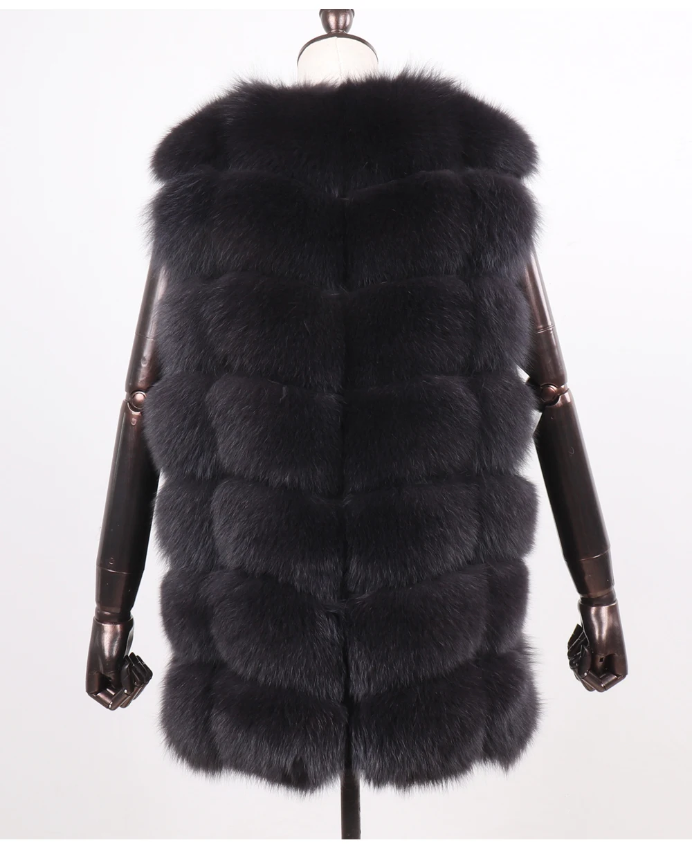 womens parka Russian Lady 100% Natural Real Fox Fur Vests Women Winter Warm Real Fox Fur Gilets Whloeskin Fluffy Genuine Fox Fur Waistcoats long puffer coat womens