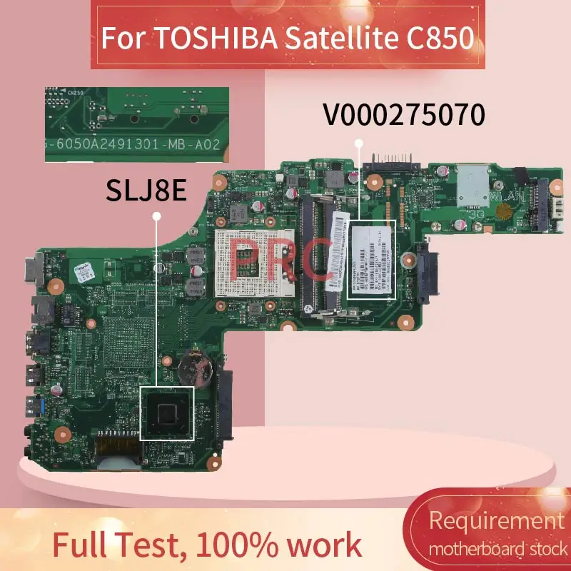 V000275070 para Toshiba Satellite Computador Portátil Mainboard 6050a2491301 Slj8e Ddr3 C850 - Imagem 2