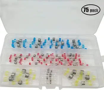 

IZTOSS 75pcs 4 Sizes Solder Seal Heat Shrink Wire Connector Kit Waterproof Connector Set with Case
