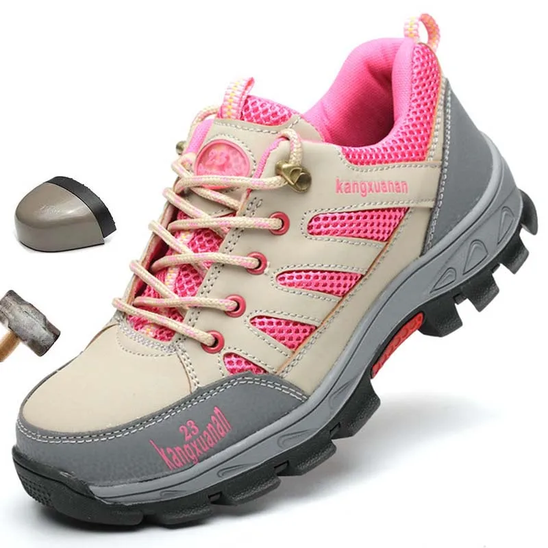 

Labor Insurance Shoes Female Summer Breathable Anti Mite Anti Piercing Steel Toe Cap Work Shoes Safety Shoes Protective Boots
