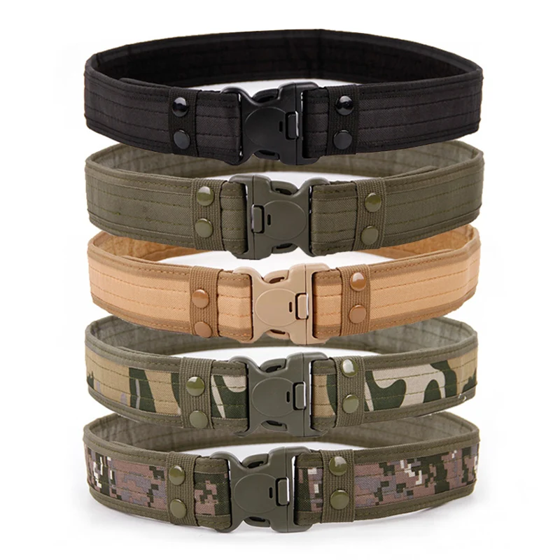 Купить 2020 Army Style Thicken Combat Belts Quick Release Tactical Belt Fashion Men Canvas Waistband Outdoor Hunting Accessories 130cm  | Мужские ремни (1005001665741230)