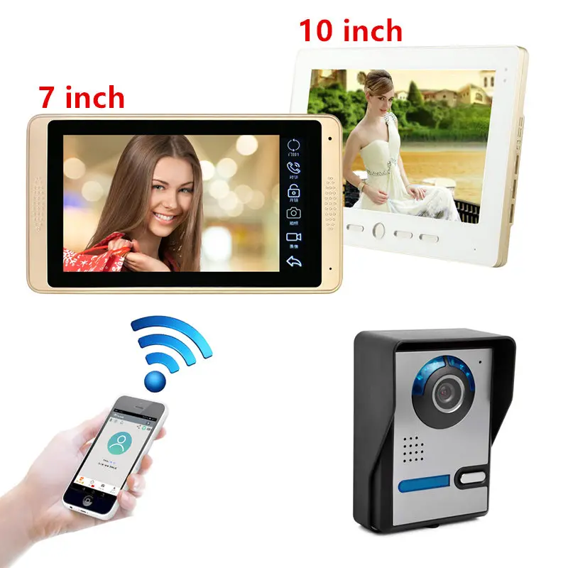 Видеодомофон проводной дверной звонок 7 дюймов Wi Fi IP HD 1000TVL ночное