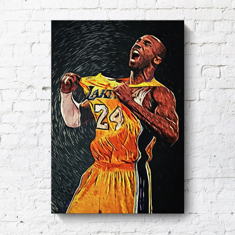

Kobe Bryant Canvas Wall Art Basketball Modern Simple Living Room Decoration Painting Basketball Player Poster Hotel Apartment