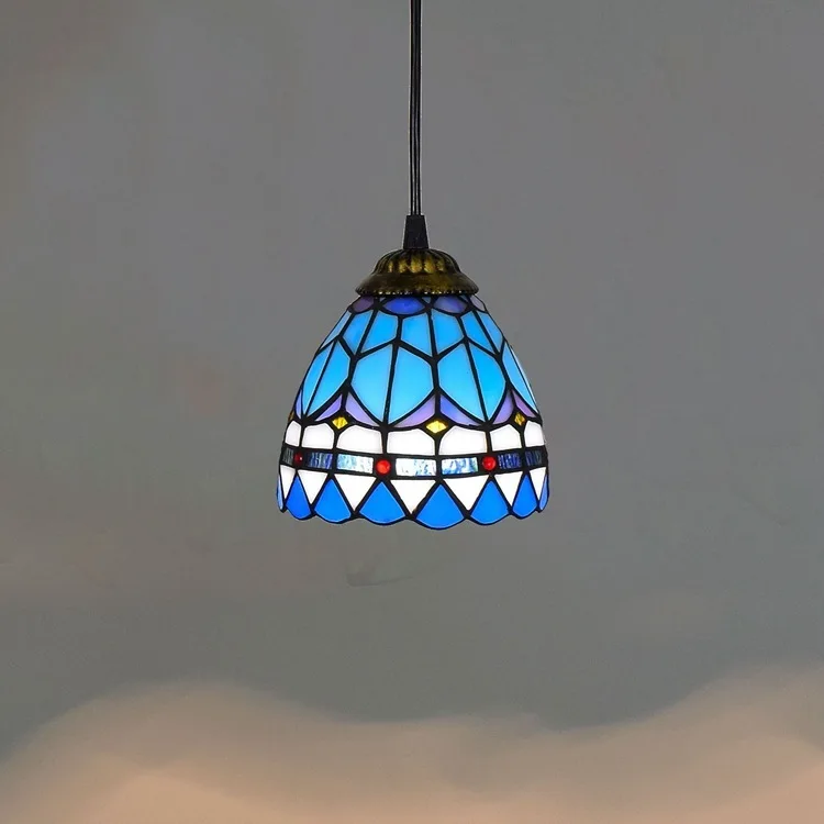 

15 cm tiffany stained glass bar for restoring ancient ways is the Mediterranean blue verandas corridor small pendent lamp