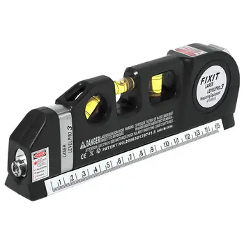 

Multifunction Lasers Spirits Level Horizon Vertical Measure Tape Bubbles Ruler