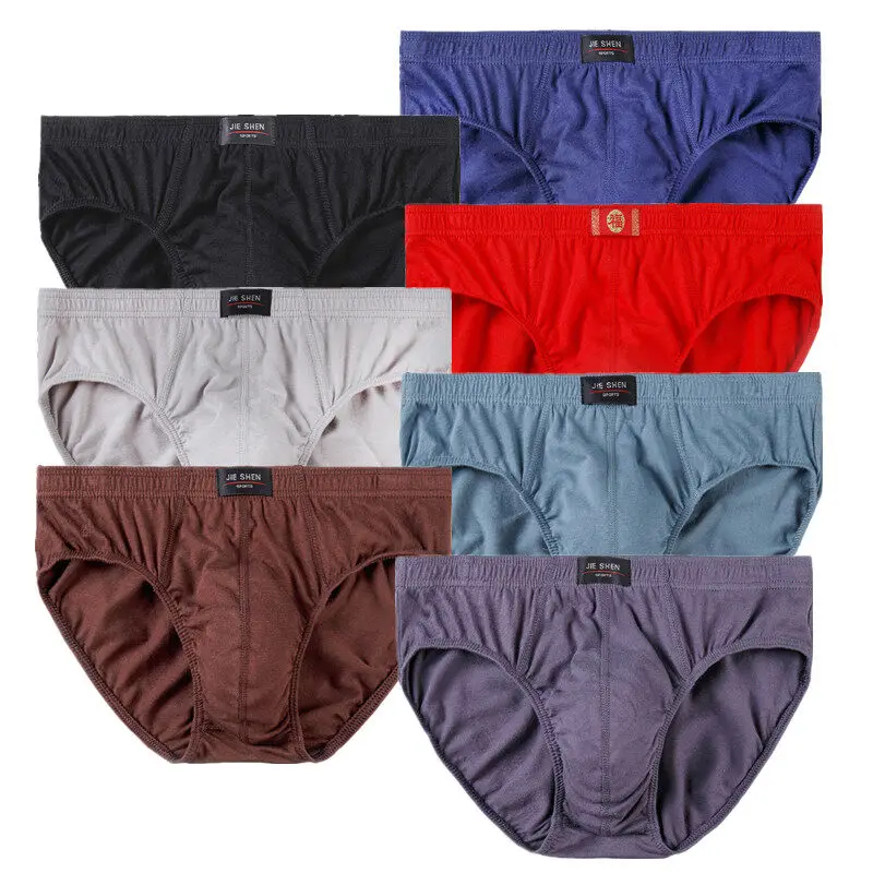

7 Pack Men Big Size Underwear Cotton Boy Panties Stretch Bottom Shorts Underpants White Undies Tighty-whities Briefs Knickers