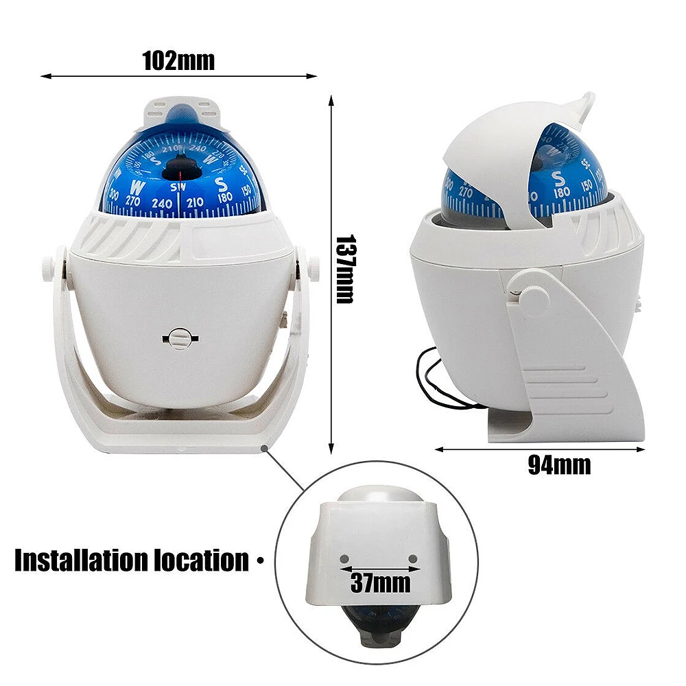 Морская электронная лодка корабль автомобильный Компас Навигация Positio с светодиодный свет морской навигации Белый Портативный Компас