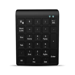 Mini clavier numérique sans fil, compatible Bluetooth, 27 touches, avec plus de fonctions, pour les tâches professionnelles sur Pc 