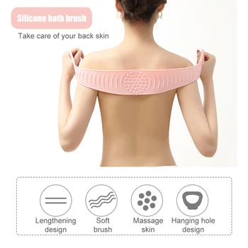 

Silicone Brush Double Sided Elastic Travel Salon Sauna Room Massage Home Multifunction Hotel Bath Belt Exfoliating Back Scrubber