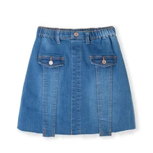 Balabala/детская одежда; короткая юбка для девочек; Новинка года; летняя юбка; Модная Джинсовая юбка для крупных девочек