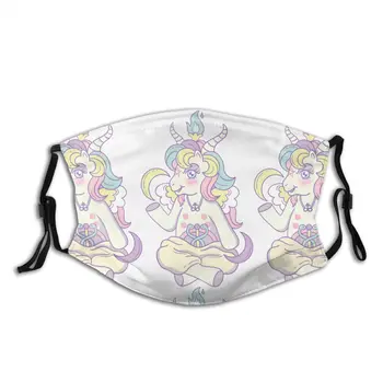 

Baphomet Non-Disposable Face Mask Rainbow Cartoon Goat Anti Bacterial Dust Mask With Filters Protection Cover Respirator Muffle