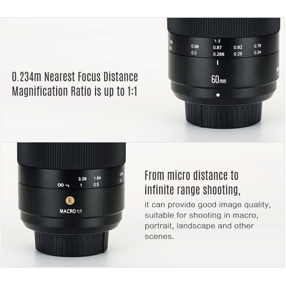 YONGNUO YN60mm F2NE MF макро объектив ручной фокусировки F2 с большой апертурой для цифровых зеркальных камер Nikon D500/D750/D600/D700/D800/D810/D300
