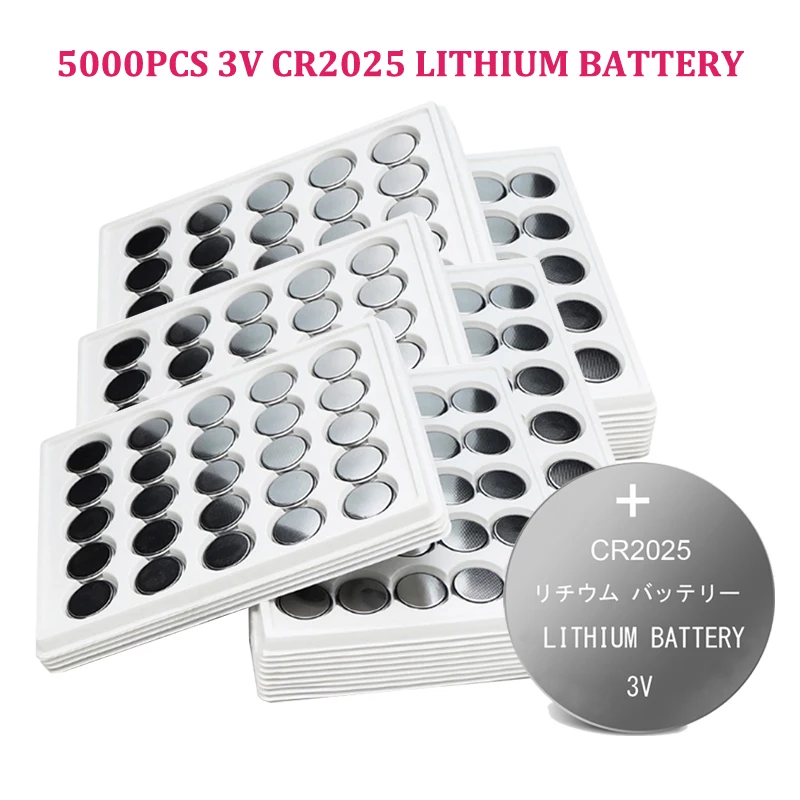 

5000pcs CR2025 CR 2025 DL2025 BR2025 KCR2025 3V Lithium Battery For Watch Toy Remote Control Meter Button Cell Batteries Coin