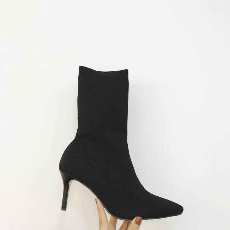 Bootee/женские ботинки г. Обувь с острым носком женские капроновые носки на высоком каблуке со шнуровкой с острым носком из искусственной кожи в римском стиле без застежки