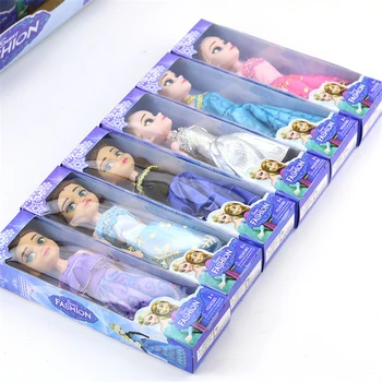 

High Quality 6pcs Fever 2 Anna Elsa Dolls With Beautiful Clothes Dolls Figures Toys for Girls