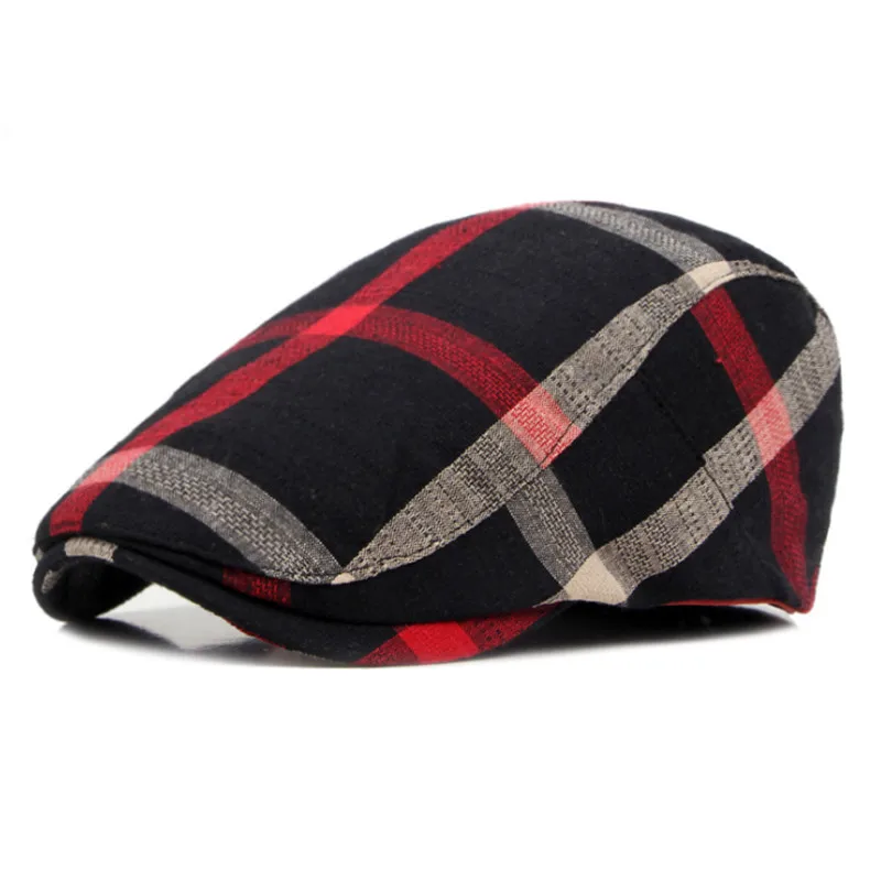 beret male New Classic Englad Style Plaid Berets Caps For Men Women Casual Unisex Sports Caps Cotton Berets Hats Boina Casquette Flat Cap golf beret cap