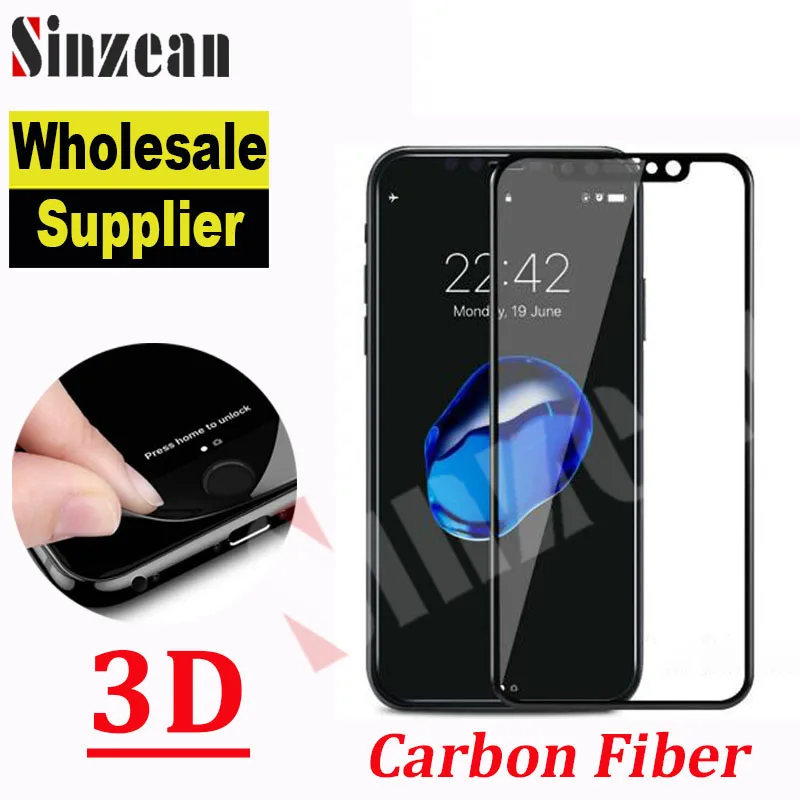 Sinzean 1000 шт для IPHONE 11 Pro MAX/XS/XR 3D мягкая кромка углеродное волокно полное закаленное стекло для IPHONE 678 Plus защита экрана