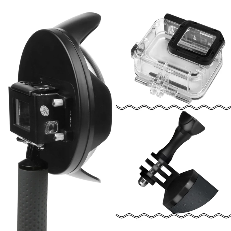 GOPRO HERO7/6/5 воды крышка объектива купол маска для подводного плавания дайвинга объектив рыбий глаз съемки Водонепроницаемый крышка
