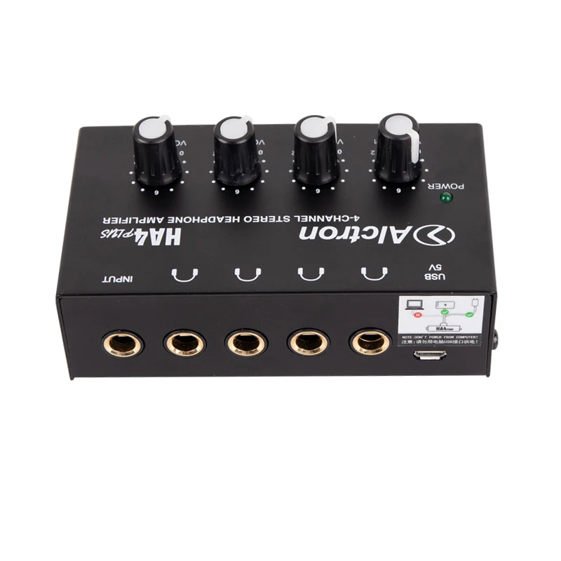 New Updated version Alctron HA4 plus 4 way headphone amplifier from USB interface power supply for studio, stage performance