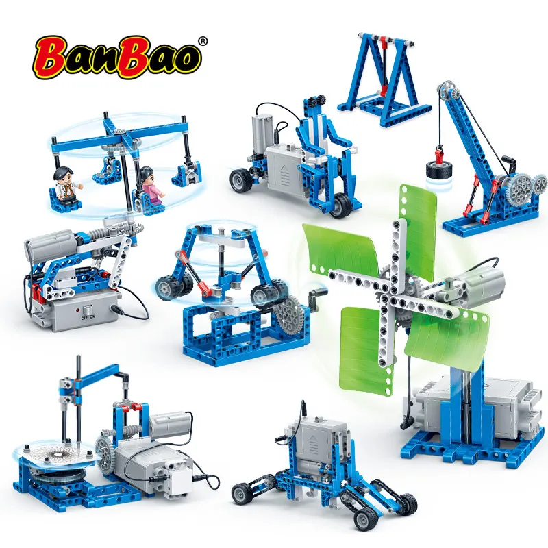 BanBao Building Blocks Power Machine Leverage Technic Experiment Bricks Educational Model Toy For Children Kids Friend Gift 6932