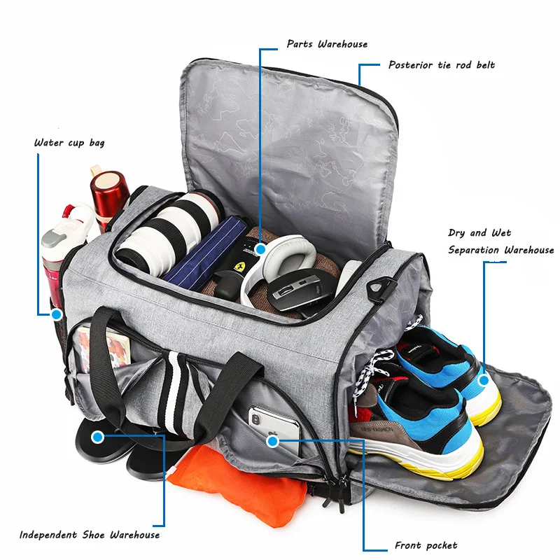 Большая вместительная мужская дорожная сумка, водонепроницаемые мужские сумки, модная сумка для путешествий, Мужская большая сумка для багажа, деловая сумка, сумки для спортзала, йоги