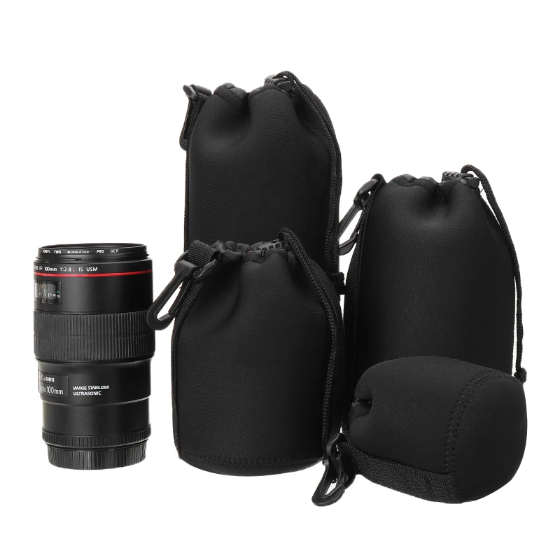 4 шт. неопреновый чехол для объектива камеры Мягкий чехол для DSLR сумка водонепроницаемый протектор для наружного туризма аксессуары для камеры