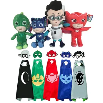 

PJ Mask Cartoon Character Action PJ Catboy Owlette Gekko Cape Children PJ Plush Mask Cosplay Set mask cloak cloak toy gift