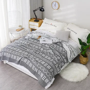 

Aggcual 100% cotton throw blanket for sofa japanese summer air conditioning quilt sofa towel geometry Bed cover luxury mat b124