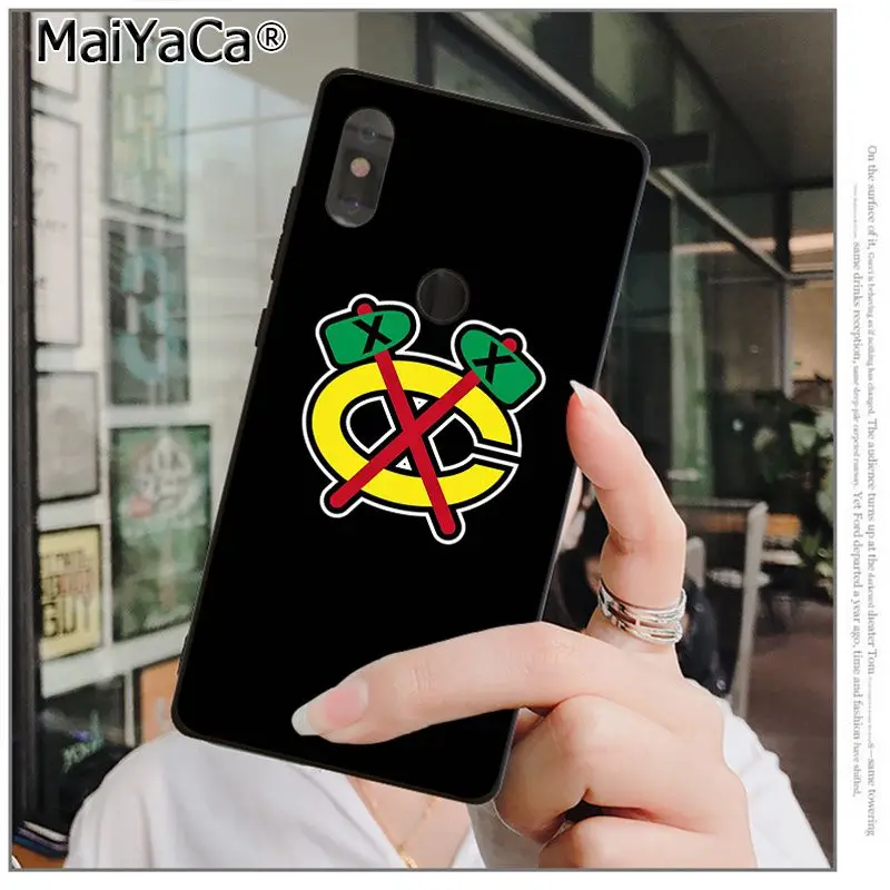 MaiYaCa Chicago Blackhawks мягкий, силиконовый, из ТПУ черный чехол для телефона xiaomi mi 6 8 se note2 3 mi x2 redmi 5 5plus note 4 5 5 Чехол