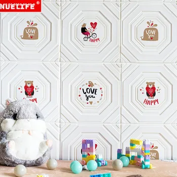 

Cartoon bear pattern children's room anti-collision 3d wall stickers animal bedroom room boys girls decorative wall stickers