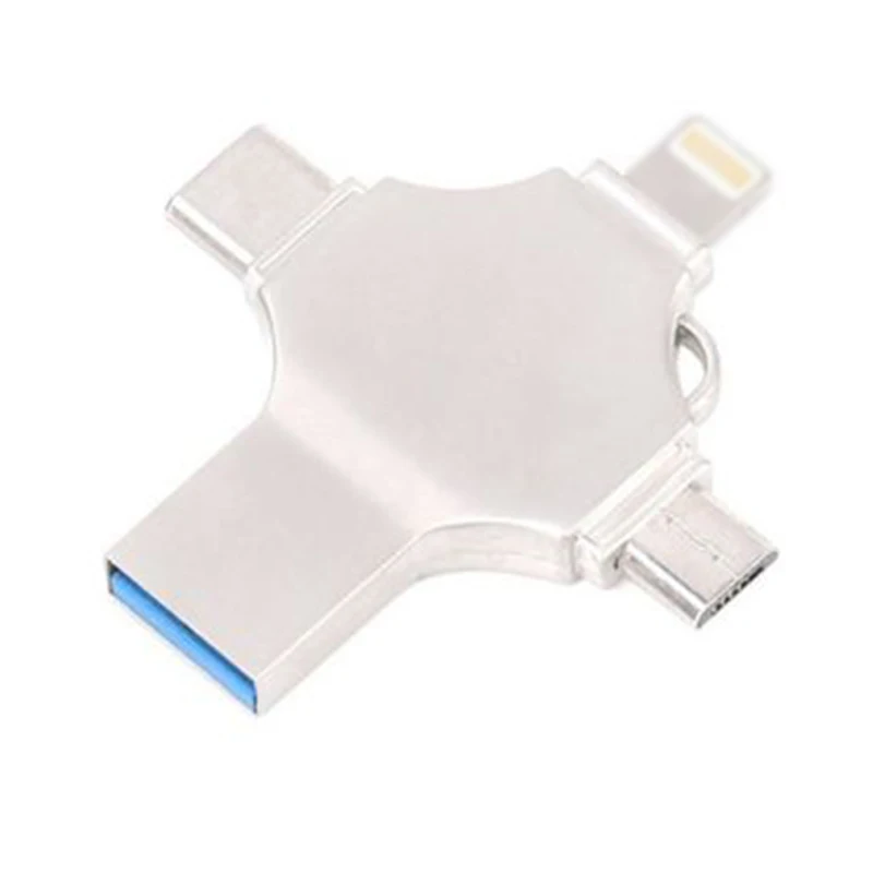 4 в 1 USB флэш накопитель OTG адаптер U диск для Iphone type C Android 128 ГБ|USB флэш-накопители| |