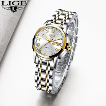 

LIGE Top Fashion Women Watch Luxury Stainless Steel Quartz Watch Ladies Business Watch Japanese Quartz Movement Relogio Feminino